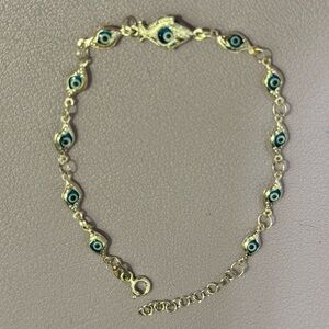 Evil Eye Link Bracelet in Blue and Silver 925